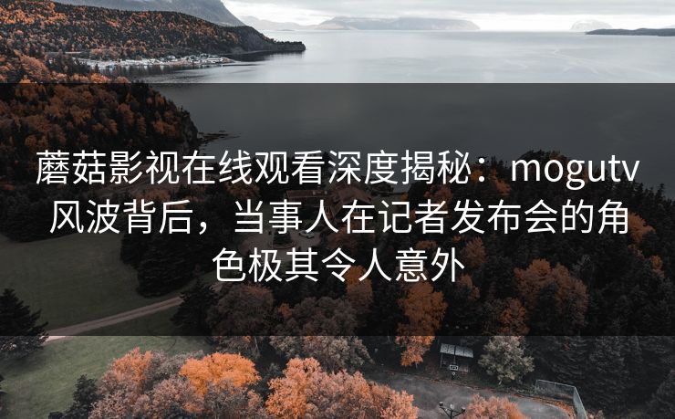 蘑菇影视在线观看深度揭秘：mogutv风波背后，当事人在记者发布会的角色极其令人意外